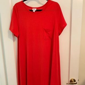 LuLaRoe Carly, true red EUC